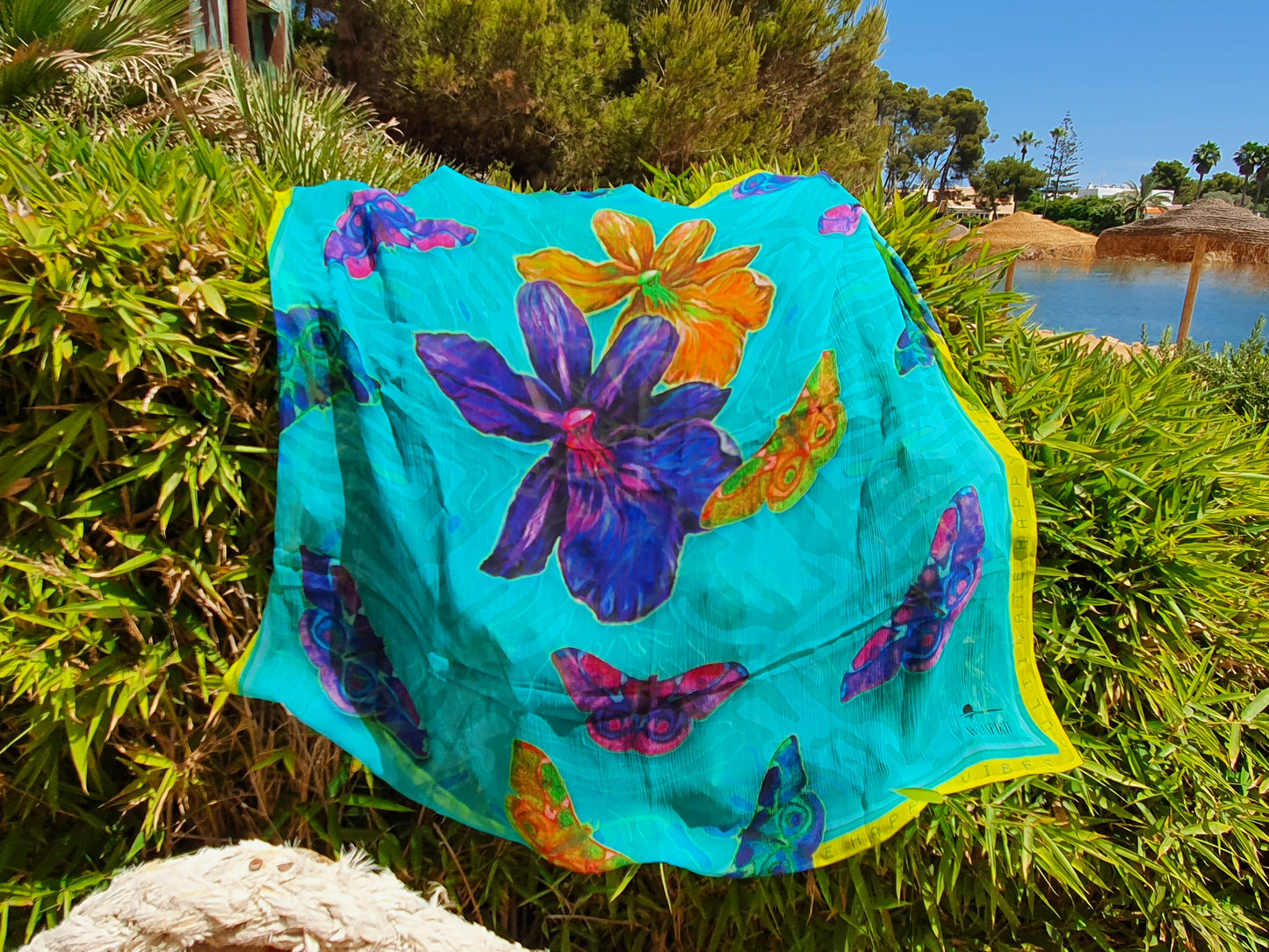 IBIZASPIRIT Scarf "Butterfly" - Cultivate Happy Vibes - in Viscose Chiffon