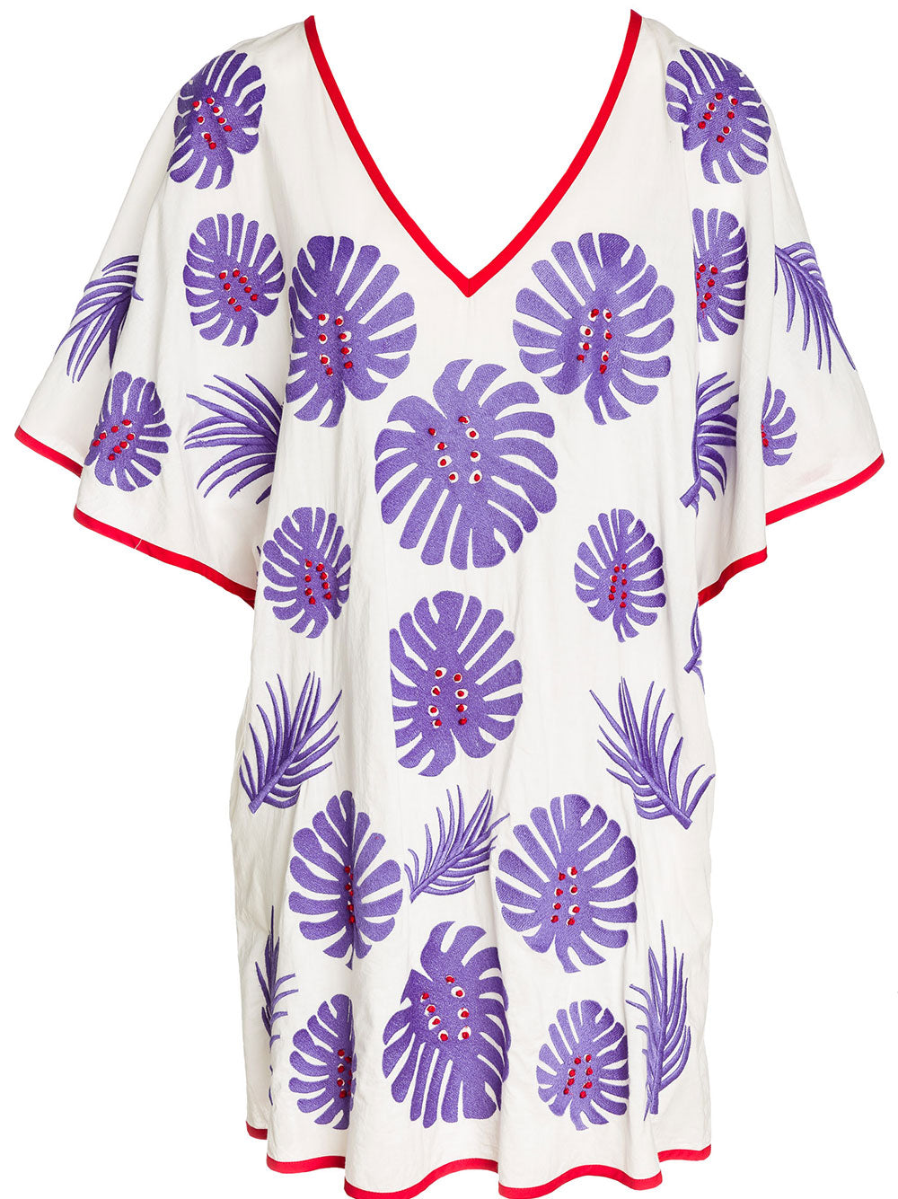 SALTY DOG KAFTAN COTTON LEAF EMBR./PURPLE